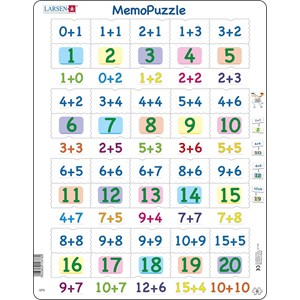 Larsen (GP3) - "MemoPuzzle, Addition with numbers from 0-20" - 40 Teile Puzzle