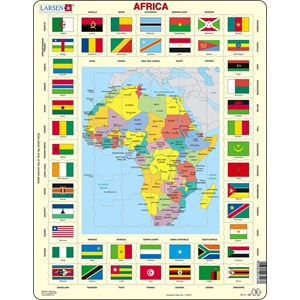 Larsen (KL3-GB) - "Map/Flag, Africa - GB" - 70 Teile Puzzle