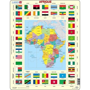 Larsen (KL3-FR) - "Map/Flag, Africa - FR" - 70 Teile Puzzle