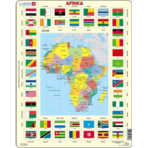 Larsen (KL3-DE) - "Map/Flag, Africa - DE" - 70 Teile Puzzle