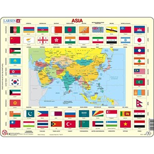 Larsen (KL2-GB) - "Asien und Flaggen" - 70 Teile Puzzle