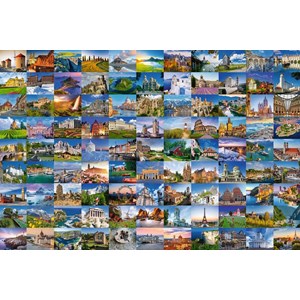 Ravensburger (17080) - "99 Bezaubernde Plätze in Europa" - 3000 Teile Puzzle