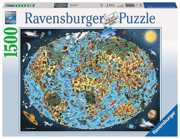 Ravensburger (16360) - "Kunterbunte Erde" - 1500 Teile Puzzle