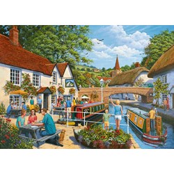 Ravensburger (19695) - "Waterside Tavern" - 1000 Teile Puzzle