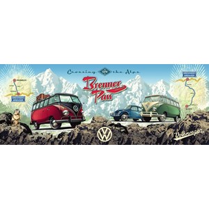 Ravensburger (15102) - "Mit dem VW Bulli über den Brenner" - 1000 Teile Puzzle