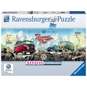 Ravensburger (15102) - "Mit dem VW Bulli über den Brenner" - 1000 Teile Puzzle