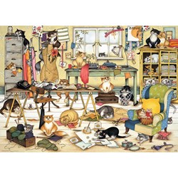 Ravensburger (19245) - Linda Jane Smith: "Crazy Cats in the Craft Room" - 1000 Teile Puzzle