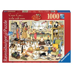 Ravensburger (19245) - Linda Jane Smith: "Crazy Cats in the Craft Room" - 1000 Teile Puzzle