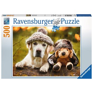 Ravensburger (14783) - "Hund mit Mütze" - 500 Teile Puzzle