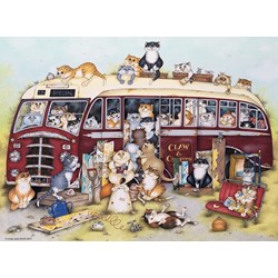 Ravensburger (14750) - Linda Jane Smith: "Crazy Cats Vintage Bus" - 500 Teile Puzzle
