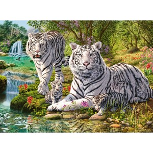 Ravensburger (14793) - "Weiße Raubkatzen" - 500 Teile Puzzle