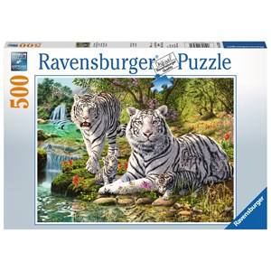 Ravensburger (14793) - "Weiße Raubkatzen" - 500 Teile Puzzle