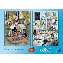 Ravensburger (14075) - Linda Jane Smith: "Crazy Cats Tea Time Treats" - 500 Teile Puzzle