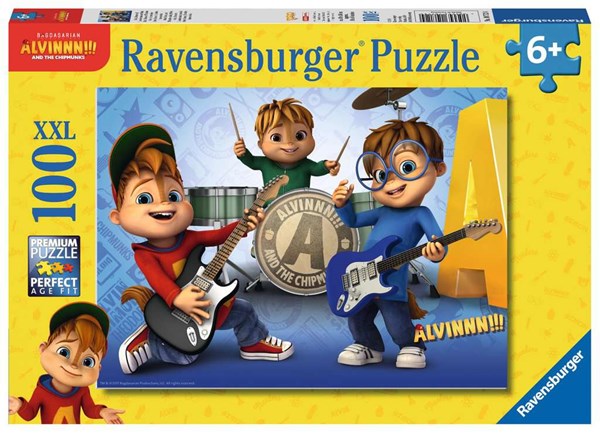 Ravensburger (10712) - "Alvin, Simon und Theodore machen Musik" - 100 Teile Puzzle