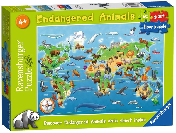 Ravensburger (05515) - "Endangered Animals" - 60 Teile Puzzle