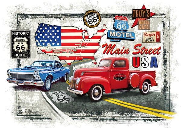 Piatnik (547348) - "Old Route 66" - 1000 Teile Puzzle