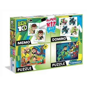 Clementoni (08218) - "Ben 10 + Memo + Domino" - 30 Teile Puzzle