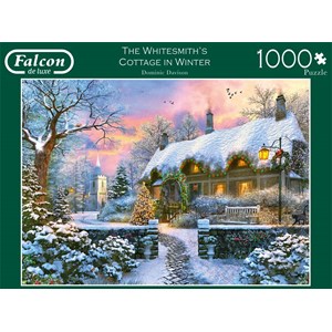 Falcon (11227) - Dominic Davison: "Schneebedecktes Cottage im Winter" - 1000 Teile Puzzle