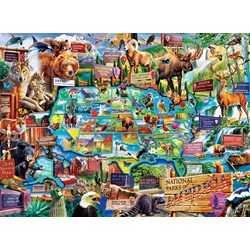 MasterPieces (11942) - "National Parks Map Right Fit" - 100 Teile Puzzle