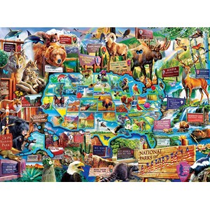 MasterPieces (11942) - "National Parks Map Right Fit" - 100 Teile Puzzle