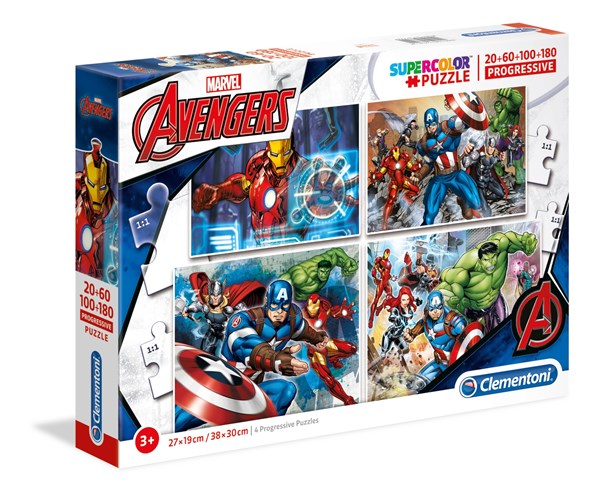 Clementoni (07722) - "Marvel The Avengers" - 20 60 100 180 Teile Puzzle