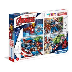 Clementoni (07722) - "Marvel The Avengers" - 20 60 100 180 Teile Puzzle