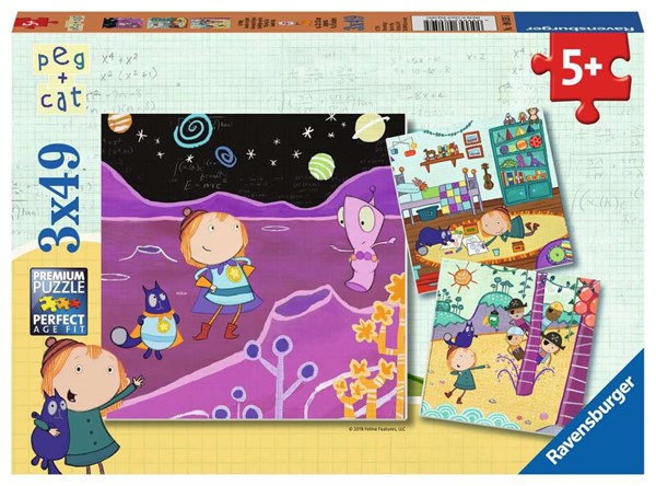 Ravensburger (08059) - "Peg + Cat" - 49 Teile Puzzle