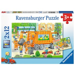 Ravensburger (07617) - "Müllabfuhr & Kehrmaschine" - 12 Teile Puzzle