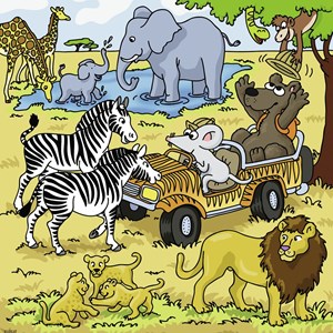Ravensburger (08042) - "Abenteuer mit Mauseschlau und Bärenstark" - 49 Teile Puzzle