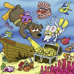 Ravensburger (08042) - "Abenteuer mit Mauseschlau und Bärenstark" - 49 Teile Puzzle