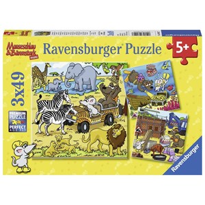 Ravensburger (08042) - "Abenteuer mit Mauseschlau und Bärenstark" - 49 Teile Puzzle