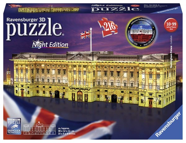 Ravensburger (12529) - "Buckingham Palace bei Nacht" - 216 Teile Puzzle