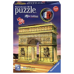 Ravensburger (12522) - "Triumphbogen bei Nacht" - 216 Teile Puzzle