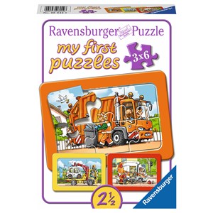 Ravensburger (06944) - "Müllabfuhr, Krankenwagen, Abschleppwagen" - 6 Teile Puzzle