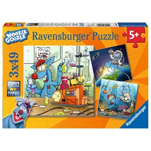Ravensburger (08045) - "Woozle Goozle im Weltall, Labor und unter Wasser" - 49 Teile Puzzle