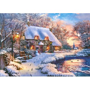 Castorland (B-53278) - "Winterliches Bauernhaus" - 500 Teile Puzzle