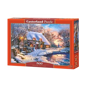 Castorland (B-53278) - "Winterliches Bauernhaus" - 500 Teile Puzzle