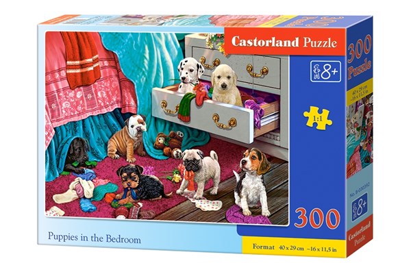 Castorland (B-030392) - "Welpen im Schlafzimmer" - 300 Teile Puzzle