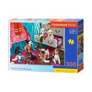 Castorland (B-030392) - "Welpen im Schlafzimmer" - 300 Teile Puzzle