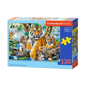 Castorland (B-13517) - "Tiger am Fluss" - 120 Teile Puzzle