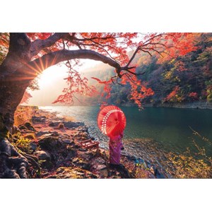 Educa (18455) - "Sonnenuntergang am Katsura Fluss" - 1000 Teile Puzzle
