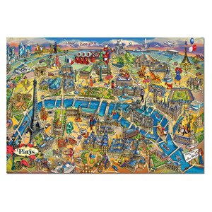 Educa (18452) - "Stadtkarte von Paris" - 500 Teile Puzzle