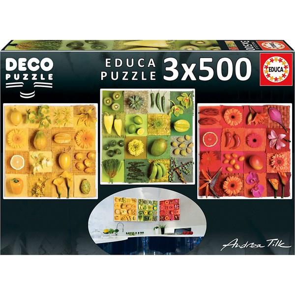 Educa (18454) - Andrea Tilk: "Exotische Früchte und Blumen" - 500 Teile Puzzle