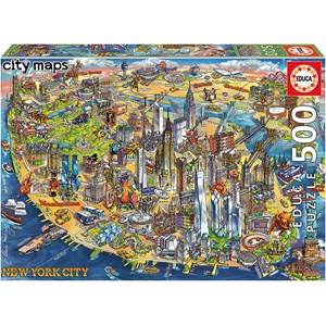 Educa (18453) - "Stadtkarte von New York City" - 500 Teile Puzzle