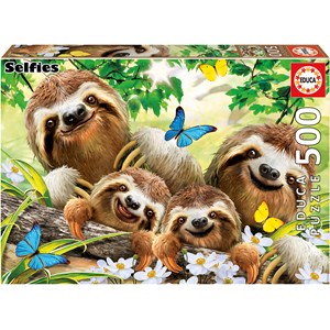 Educa (18450) - "Sloth Family Selfie" - 500 Teile Puzzle