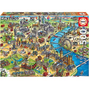 Educa (18451) - "Stadtkarte von London" - 500 Teile Puzzle