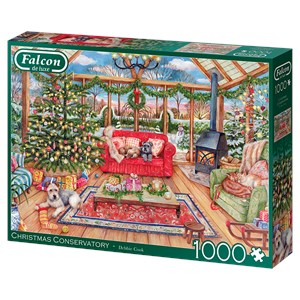 Falcon (11275) - "Wintergarten zur Weihnachtszeit" - 1000 Teile Puzzle