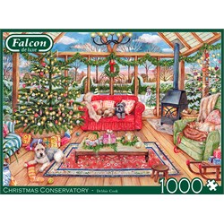 Falcon (11275) - "Wintergarten zur Weihnachtszeit" - 1000 Teile Puzzle
