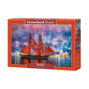 Castorland (C-104482) - "Feuerwerk mit Roter Fregatte" - 1000 Teile Puzzle