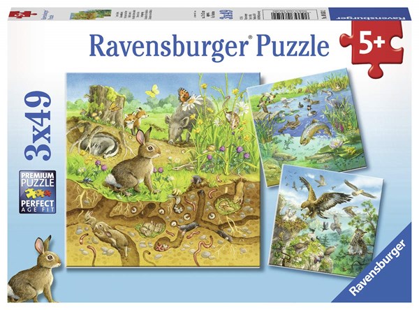 Ravensburger (08050) - "Tiere in ihren Lebensräumen" - 49 Teile Puzzle